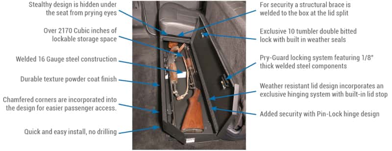 Tuffy Products — Tuffy Ford F250 & F350 Superduty Underseat Lockbox W/ Keyed Lock
Lockbox - view 8