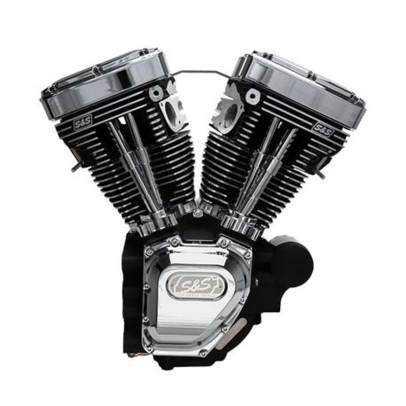 S&S Cycle — S&S Cycle 07-16 Touring Models T124 T-Series Long Block High Compression Engine - Wrinkle Black - view 2