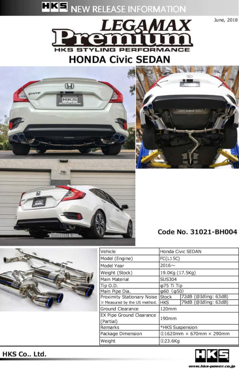 HKS — HKS LEGAMAX Premium HONDA CIVIC SEDAN FC - view 3