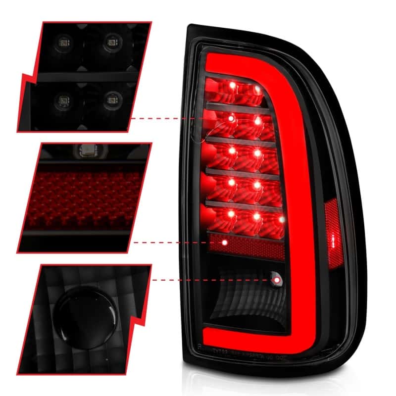 ANZO — ANZO 00-06 Toyota Tundra (Std. Bed/Reg Cab) LED Taillights w/Light Bar Black Housing Smoke Lens - view 4