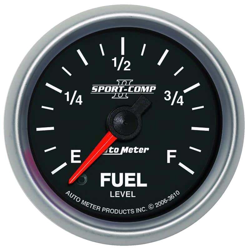 AutoMeter — Autometer Sport-Comp II 52mm 0-280 ohms Programmable Electronic Fuel Level Gauge
2-1/16" FUEL LEVEL, - view 2