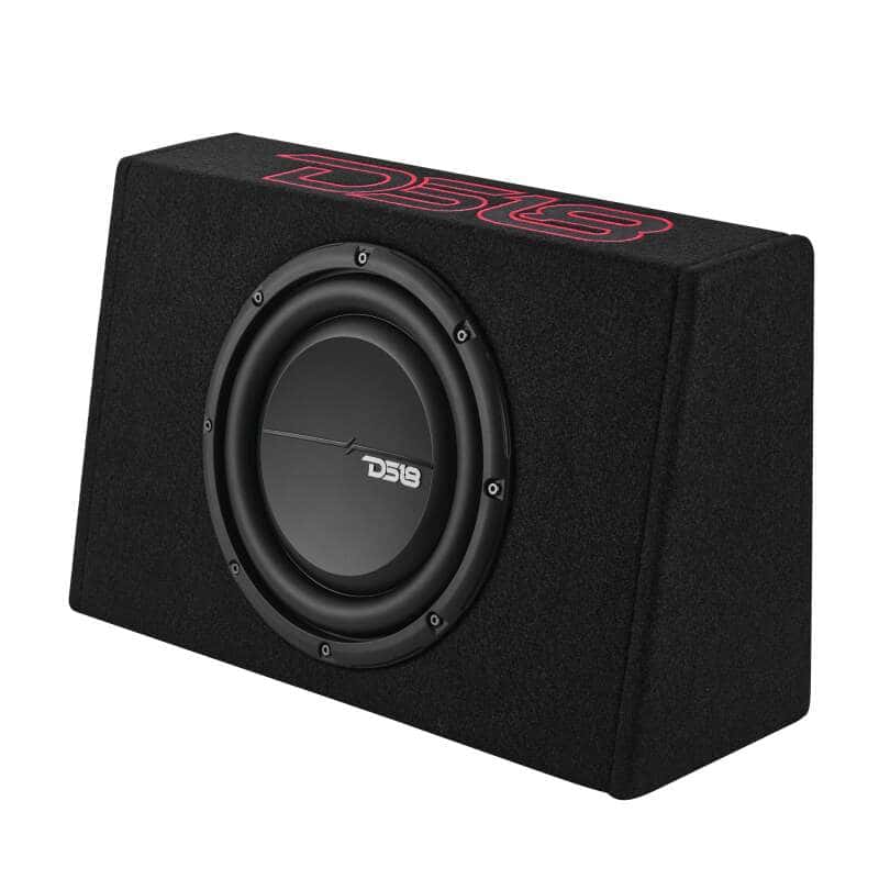 DS18 — DS18 Single 10in Shallow Enclosure w/ Subwoofer 350 Watts RMS Sealed Black Carpet - view 3
