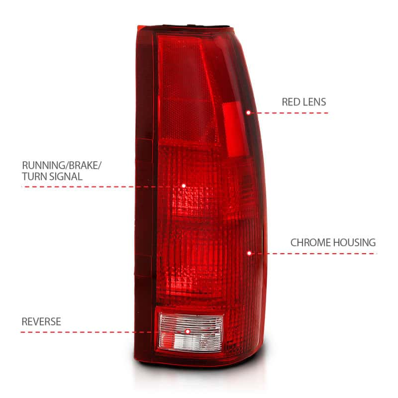 ANZO — ANZO 1988-1999 Chevy C1500 Taillight Red/Clear Lens (OE Replacement) - view 4