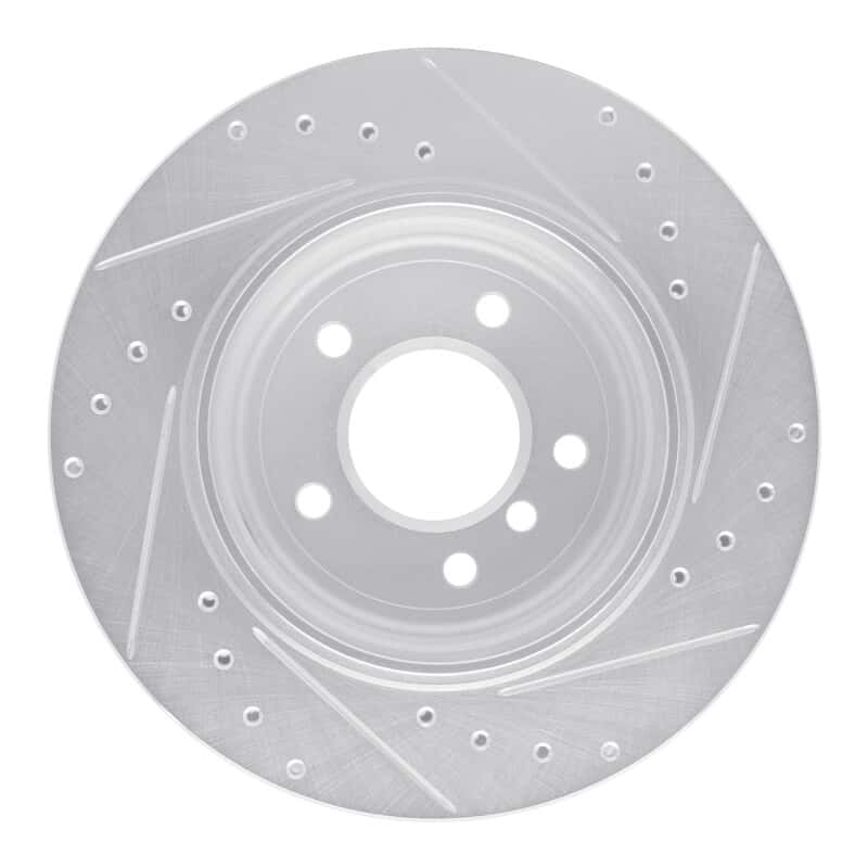 R1 Concepts — R1 01-06 BMW 330CI Rear Left Drilled & Slotted Silver Brake Rotor - view 5