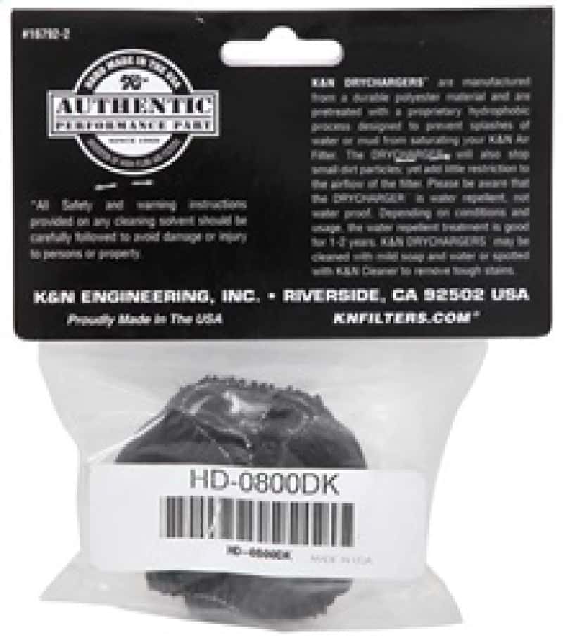 K&N Engineering — K&N Drycharger Air Filter Wrap HD-0800 Black - view 4