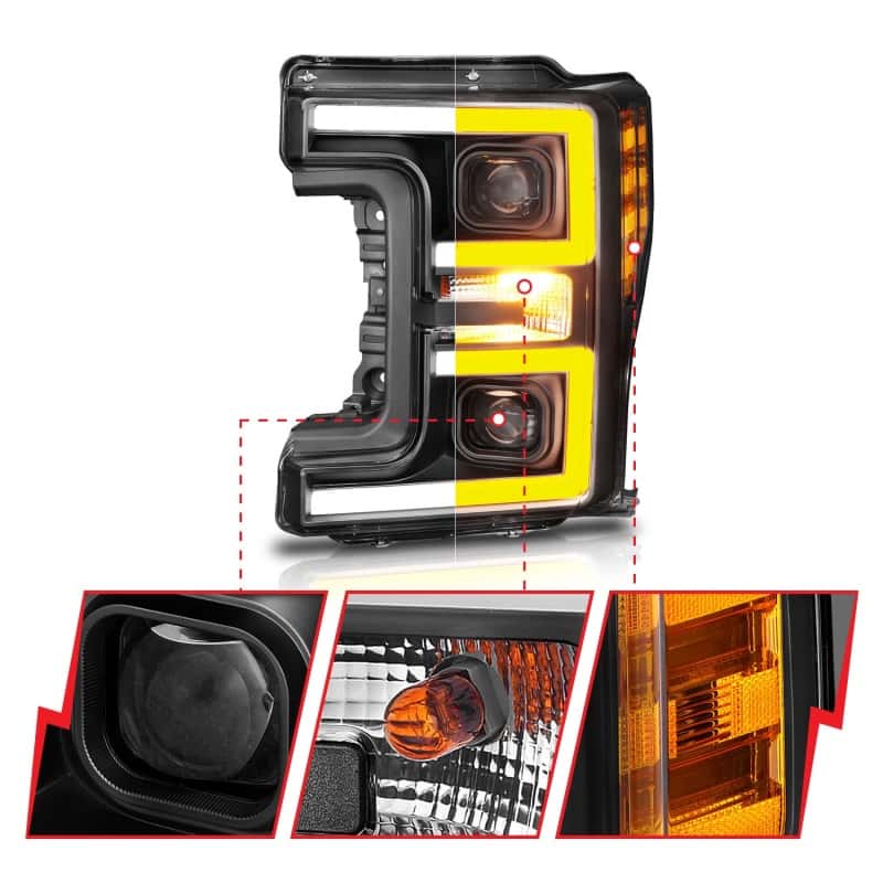 ANZO — ANZO LED Headlights 17-18 Ford F-250 Super Duty Plank-Style L.E.D. Headlight Black (Pair)
FORD F250/ F350/ F450 17 UP PROJECTOR PLANK STYLE SWITCHBACK HEADLIGHT BLACK
Head Light Set
HdLtSet - view 5