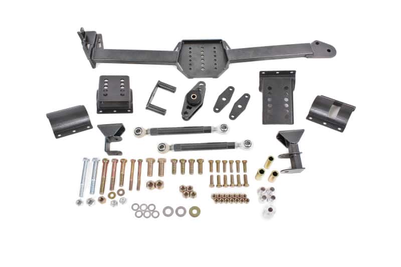 BMR Suspension — BMR 05-14 S197 Mustang Body Mount Watts Link Rod End/Poly w/ Adj. Axle Clamps - Black Hammertone - view 1