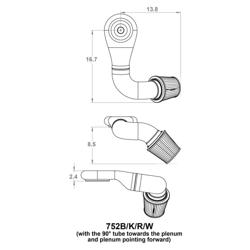 Spectre — Spectre Plenum Kit Low w/Driver Side 45/90 Degree Tube
Spectre Air Intake K
Air Intake System - view 4