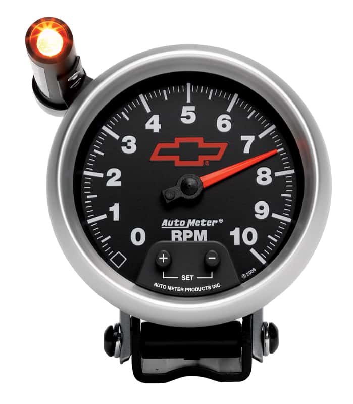 AutoMeter — Autometer GM Red Bowtie Black 3-3/4in 0-10000 RPM Pedestal Mount Tachometer Quick-Lite
3-3/8" TACH, 10,000 - view 1