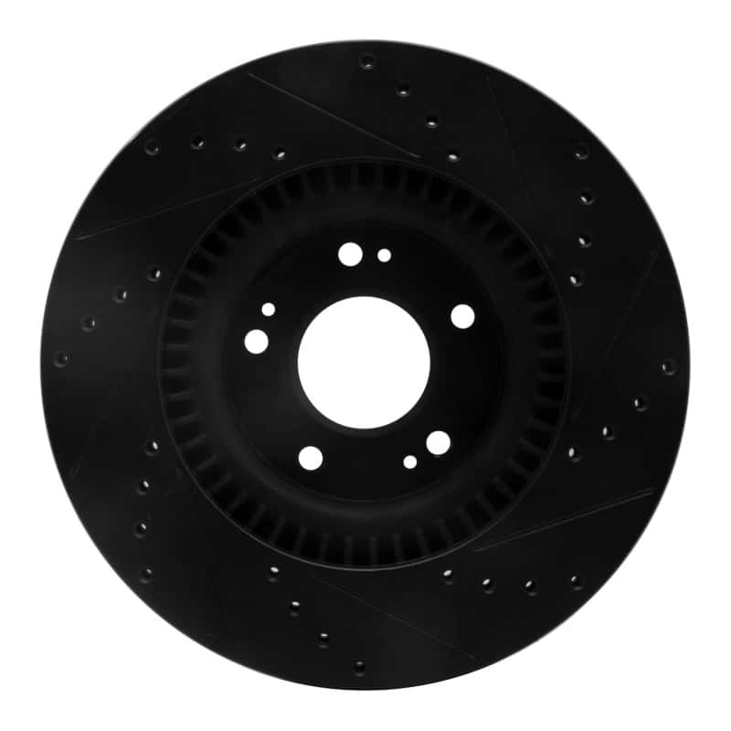 R1 Concepts — R1 09-11 Hyundai Genesis Sedan Front Left Drilled & Slotted Black Brake Rotor
R1 Brake Rotor Drill - view 5