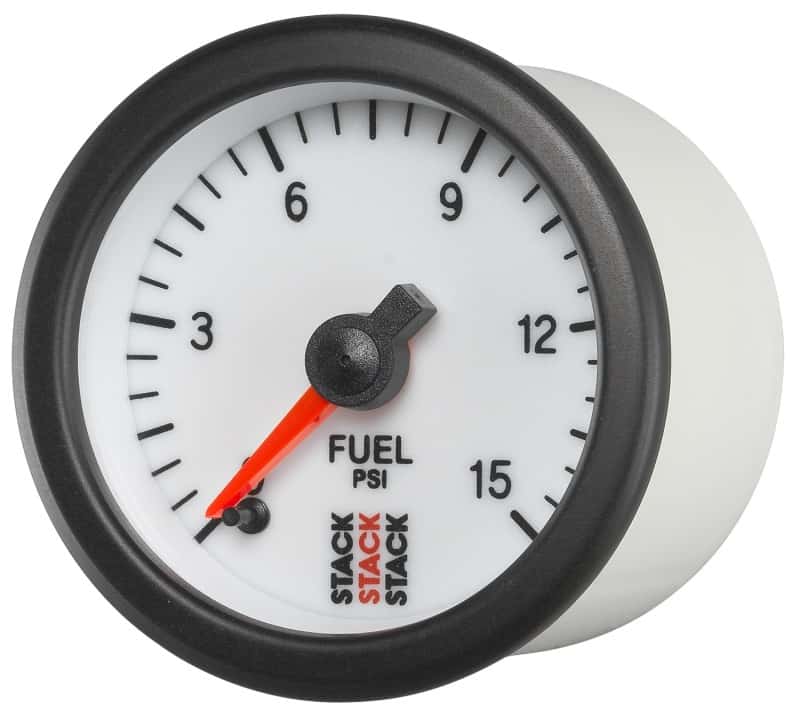 AutoMeter — Autometer Stack 52mm 0-15 PSI 1/8in NPTF Male Pro Stepper Motor Fuel Pressure Gauge - White
Ga FP PrStpr W 15psi - view 2