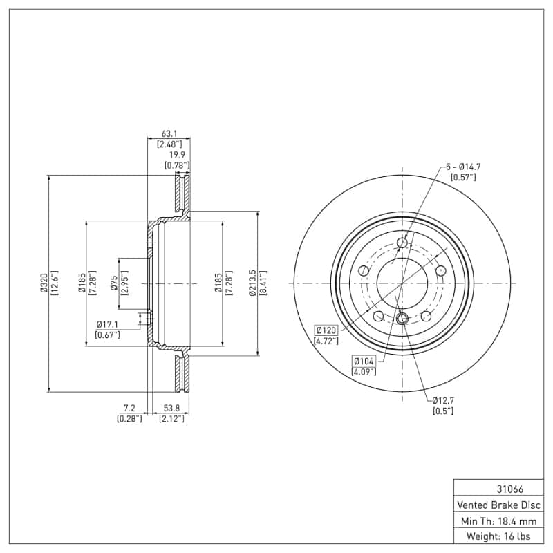 DFC — DFC 04-10 BMW 525I (USA/Canada) Rear GeoSPEC Coated Rotor
DFC Brake Rotor - view 2