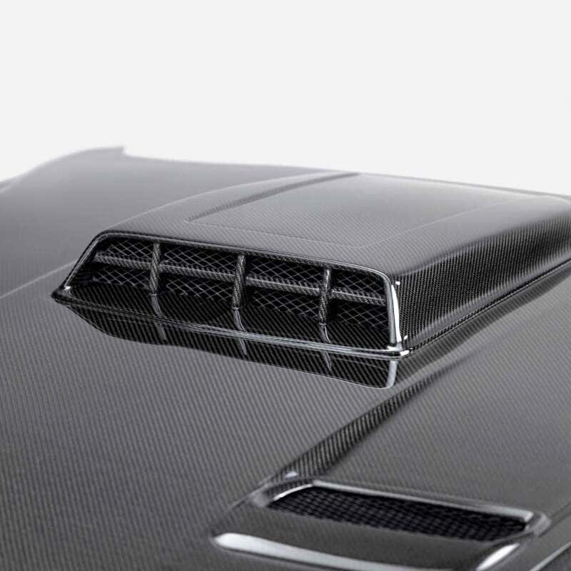 Anderson Composites — Anderson Composites 21-23 Ford Mustang Mach 1 Type-SK Double-Sided Carbon Fiber Hood - view 3