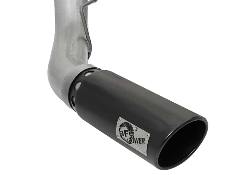 aFe — aFe ATLAS 5in DPF-Back Alum Steel Exhaust System w/Black Tip 2017 Ford Diesel Trucks V8-6.7L (td)
Turbo-Back Exhaust - view 5