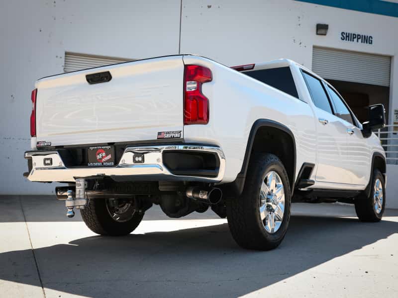 aFe — aFe Large Bore-HD 4in 409SS DPF-Back Exhaust System w/Black Tip 20 GM Diesel Trucks V8-6.6L (td) L5P
DPF-Back Exhaust - view 5