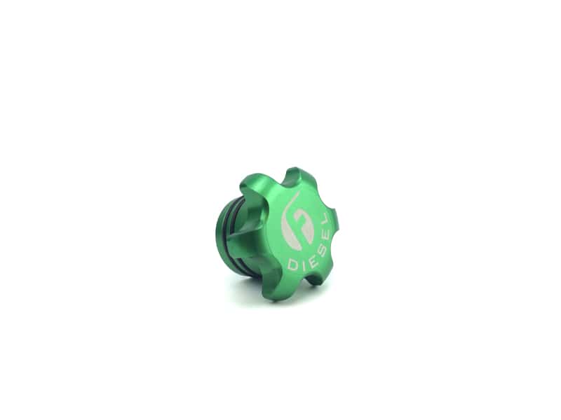 Fleece Performance — Fleece Performance 13-18 Dodge Cummins Green Anodized Billet Fuel Cap - view 1