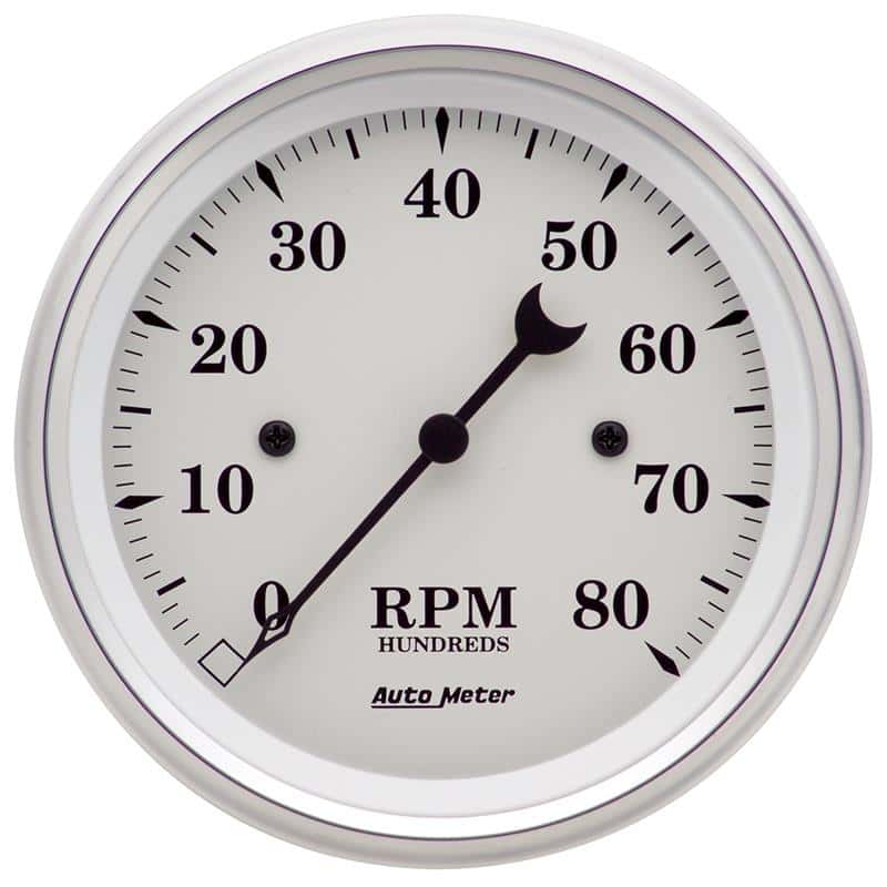 AutoMeter — AutoMeter Gauge Tachometer 3-3/8in. 8K RPM In-Dash Old Tyme White
3-3/8" TACH, 8,000 R - view 2