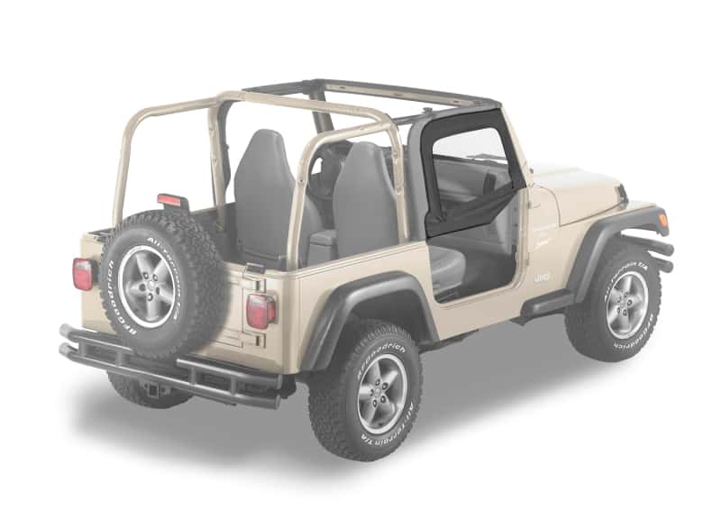 Bestop — Bestop 97-06 Jeep Wrangler TJ Upper Fabric Doors (Black Denim)
Upper Fabric Doors - view 1