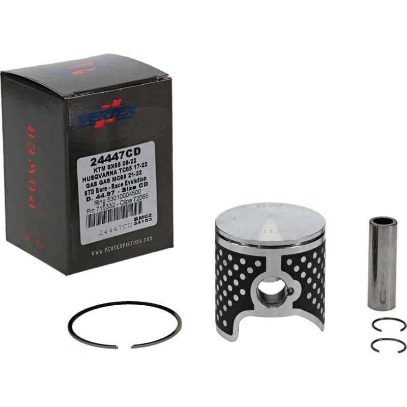 Vertex Pistons — Vertex Piston 09-24 KTM 65 SX 65cc Cast Race Evolution Piston Kit - view 2