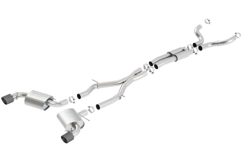 Borla — Borla 16-17 Chevy Camaro 6.2L 4.5in Carbon Fiber Tips Single Split Exit S-Type Catback Exhaust
Cat-Back System - view 2