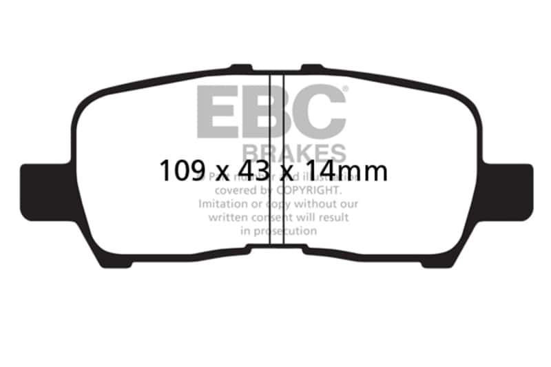 EBC — EBC 05-09 Buick Allure (Canada) 3.6 Ultimax2 Rear Brake Pads
Disc Brake Pad - view 1