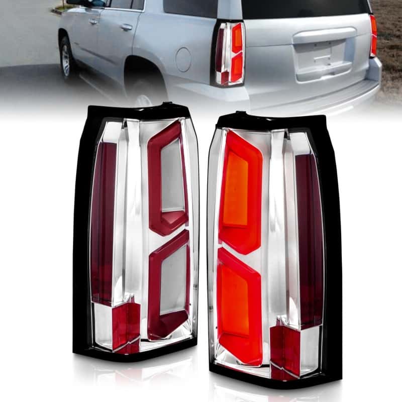 ANZO — ANZO 2015-2020 Chevrolet Tahoe LED Tail Lights w/ Light Bar Chrome Housing Clear Lens
Tail Light Set - view 1