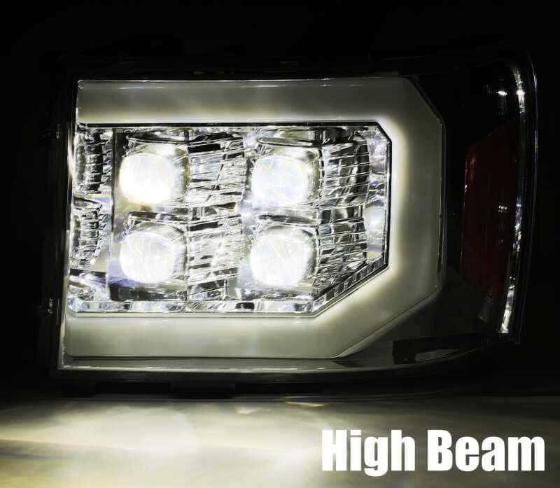 AlphaRex — AlphaRex 07-14 GMC 2500HD NOVA LED Proj Headlight Plank Style Matte Blk w/Activ Light/Seq Signal/DRL
Projector Headlights - view 4