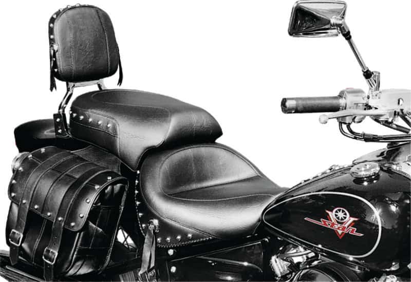 Mustang Motorcycle — Mustang 98-16 Yamaha V-Star 650 Custom, 98-10 V-Star 650 Cl Touring 1PC Seat w/Studs - Black - view 3