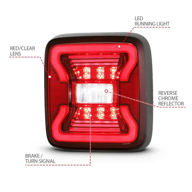 ANZO — ANZO 18-19 Jeep Wrangler JL LED Taillights Black
Tail Light Set
LED Taillights - view 5
