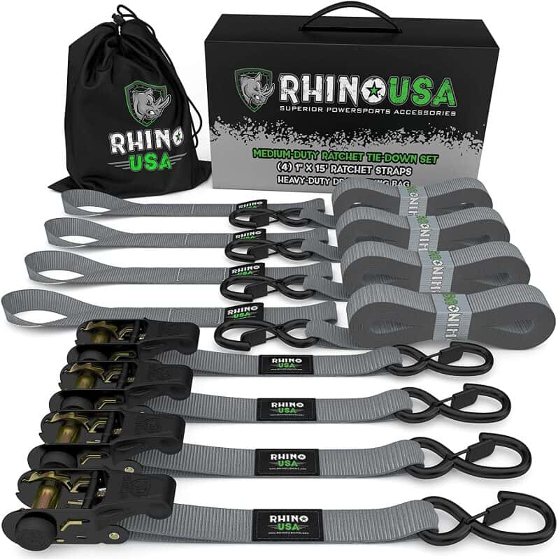 Rhino USA — Rhino USA Medium Duty Ratchet Strap Tie-Down 4-Pack (Gray)
Tie Strap - view 1