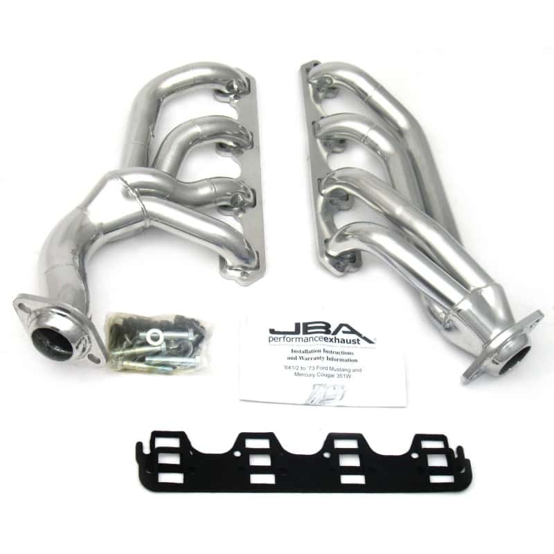 JBA — JBA 65-73 Ford Mustang 351W SBF w/T-5/Cable Clutch 1-5/8in Primary Silver Ctd Mid Length Header
Exhaust Header - view 2