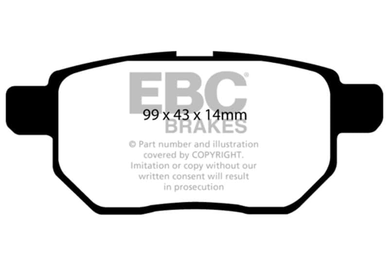 EBC — EBC 09-10 Pontiac Vibe 1.8 Ultimax2 Rear Brake Pads
Disc Brake Pad - view 1