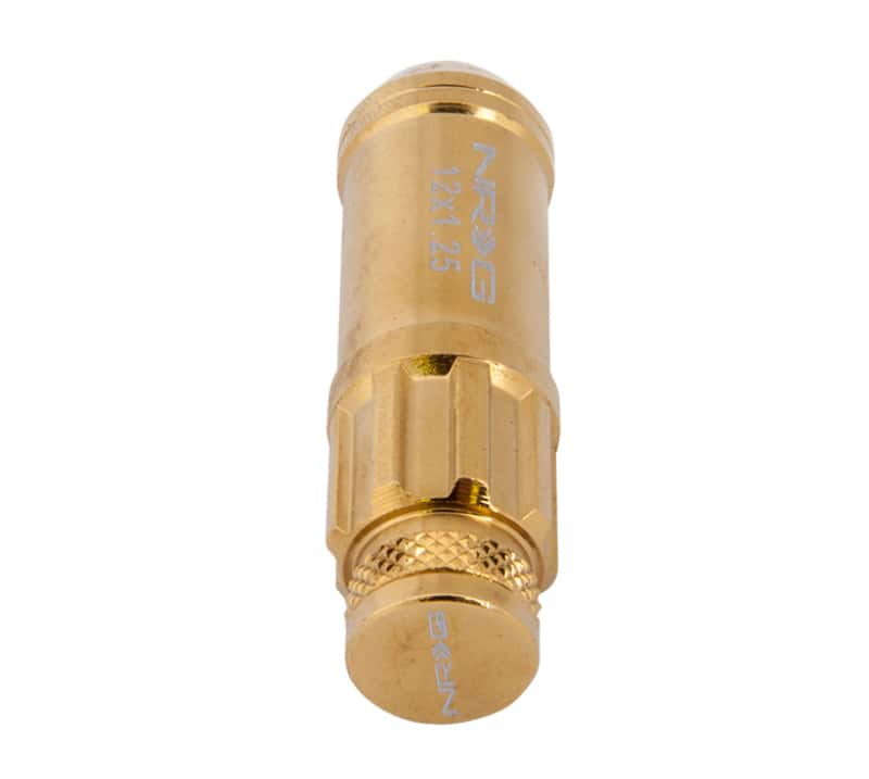 NRG — NRG 700 Series M12 X 1.25 Steel Lug Nut w/Dust Cap Cover Set 21 Pc w/Locks & Socket - Chrome Gold - view 5
