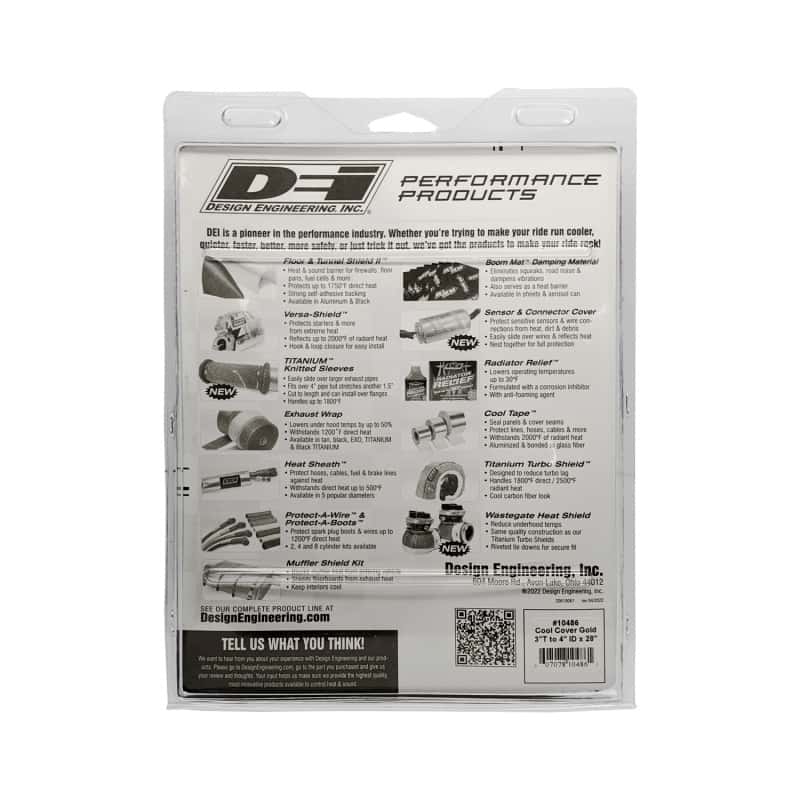 DEI — DEI Cool-Cover GOLD 3in to 4in OD Air Tube x 28in L - Air Tube Cover Kit
Air Intake Insulator - view 3