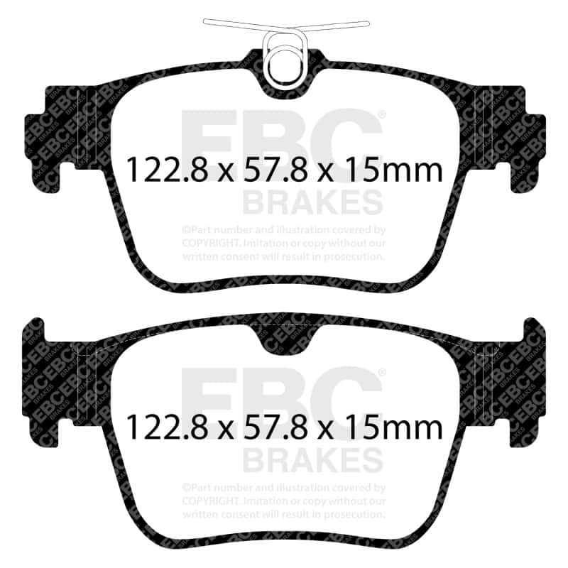EBC — EBC 2022+ Volkswagen Golf R/GTI (Mk8) Yellowstuff Rear Brake Pads
Disc Brake Pad - view 5