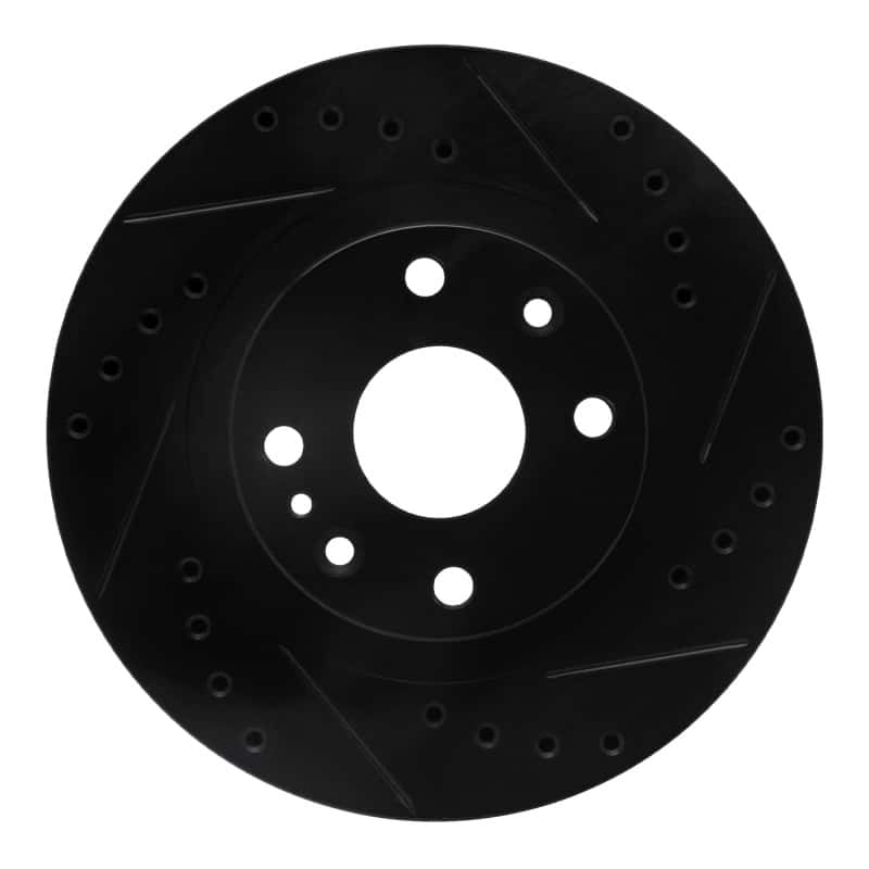 R1 Concepts — R1 99-03 Mazda Protege Front Right Drilled & Slotted Black Brake Rotor
R1 Brake Rotor Drill - view 1