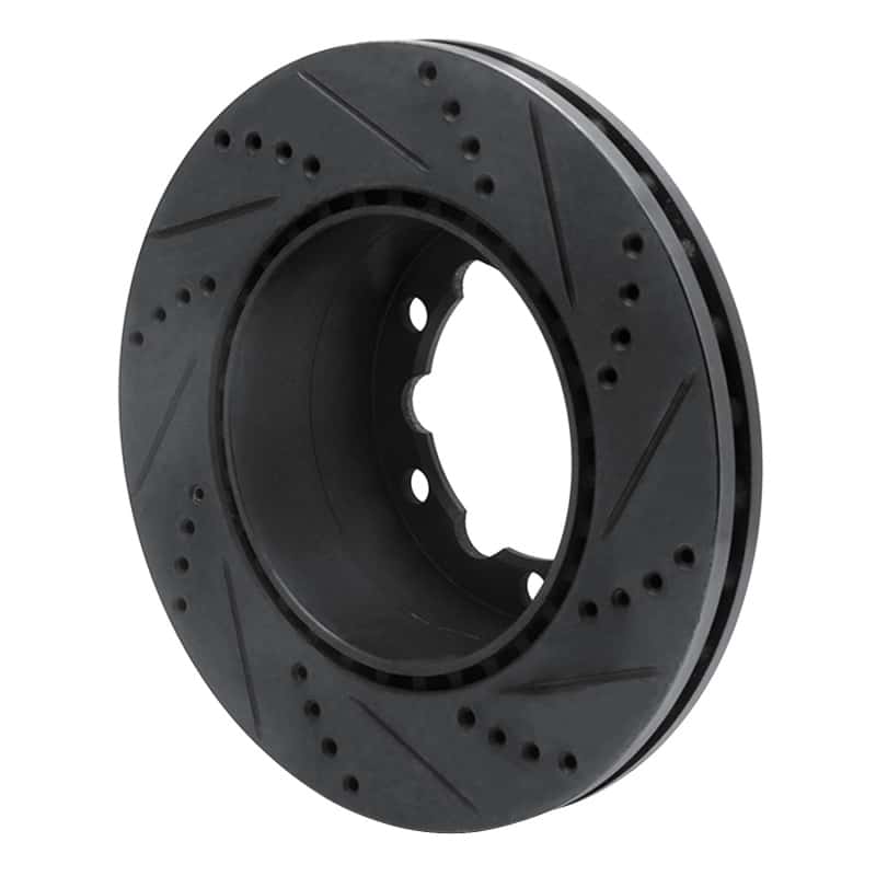 R1 Concepts — R1 06-25 American Coach Patriot Rear Left Drilled & Slotted Black Brake Rotor
R1 Brake Rotor Drill - view 4