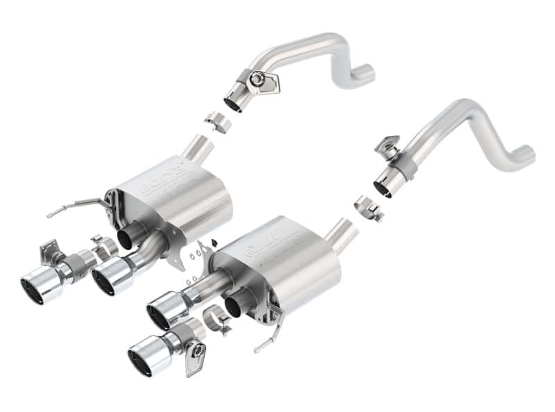 Borla — Borla 14-15 Chevy Corvette C7 6.2L RWD w/AFM &NPP ATAK-Type Dual Rd Rolled Center Rear Exit Exhaust
Axle-Back System
ExhstSysKt - view 1
