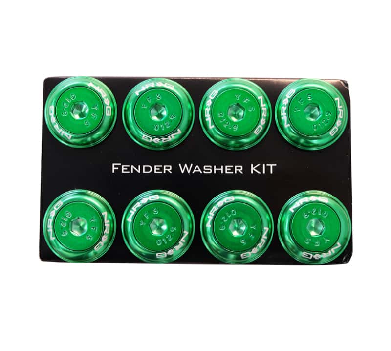 NRG — NRG Fender Washer Kit w/Color Matched M8 Bolt Rivets For Plastic (Green) - Set of 8 - view 3