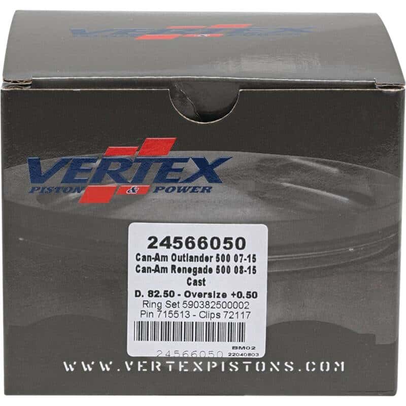 Vertex Pistons — Vertex Piston 07-15 Can-Am Outlander 500 4x4 500cc +0.50mm Oversized Cast Replica Piston Kit - view 4