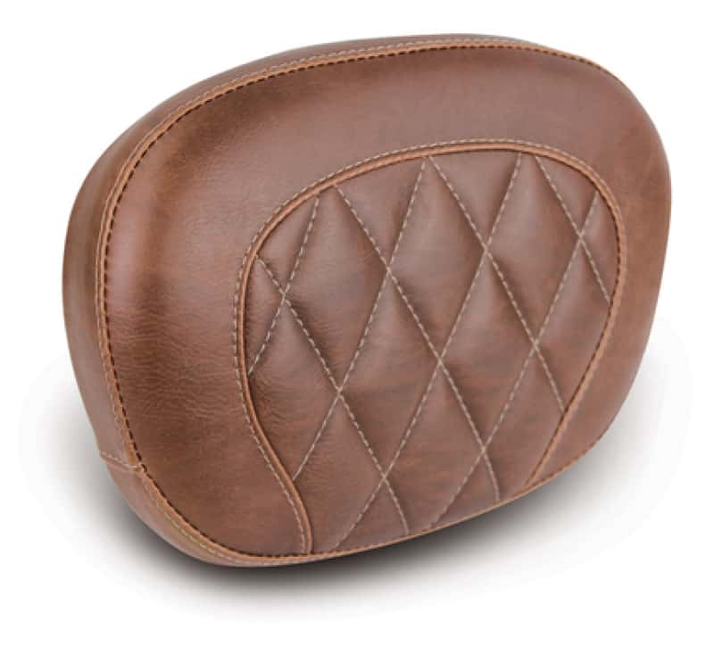 Mustang Motorcycle — Mustang 97-23 Harley Touring Sissy Bar Pad (12 inch x 9 inch) Diamond Stitch - Brown - view 1