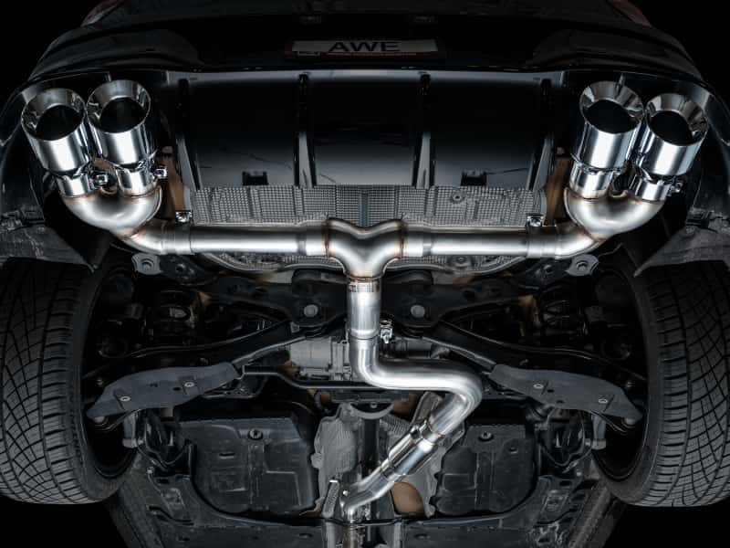 AWE Tuning — AWE MK8 Volkswagen Golf R 3in Track Edition Quad Exhaust - Chrome Silver Tips
Track Catback - view 14
