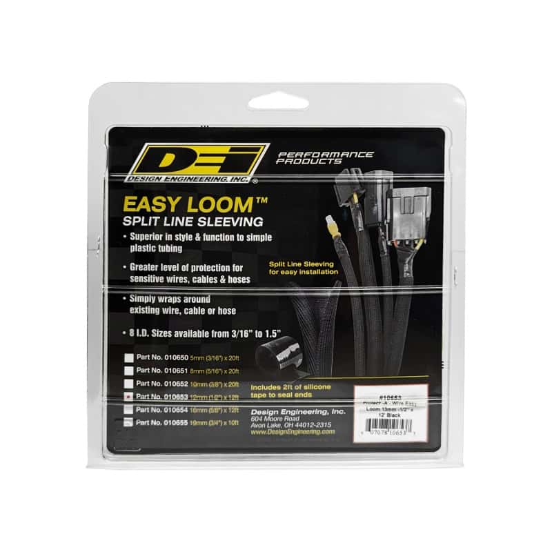 DEI — DEI Split Wire Sleeve Easy Loom 13mm-1/2in x 12 Black
Wire Sleeve - view 3