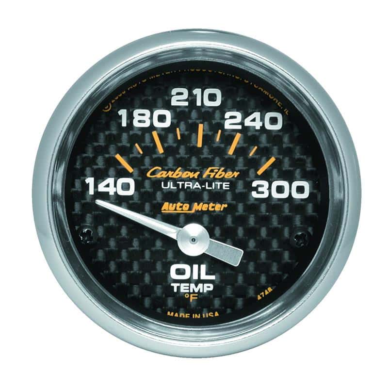 AutoMeter — Autometer Carbon Fiber 52mm 140-300 Deg F Electronic Oil Temperature Gauge
GA 2" OILT ELEC CF - view 2