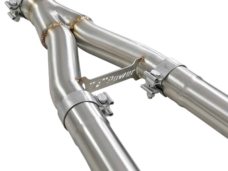 aFe — aFe Takeda 2.5in to 3in 304 SS Y-Pipe Exhaust System 16-18 Infiniti Q50/Q60 V6-3.0L (tt)
Takeda Y-Pipe - view 2