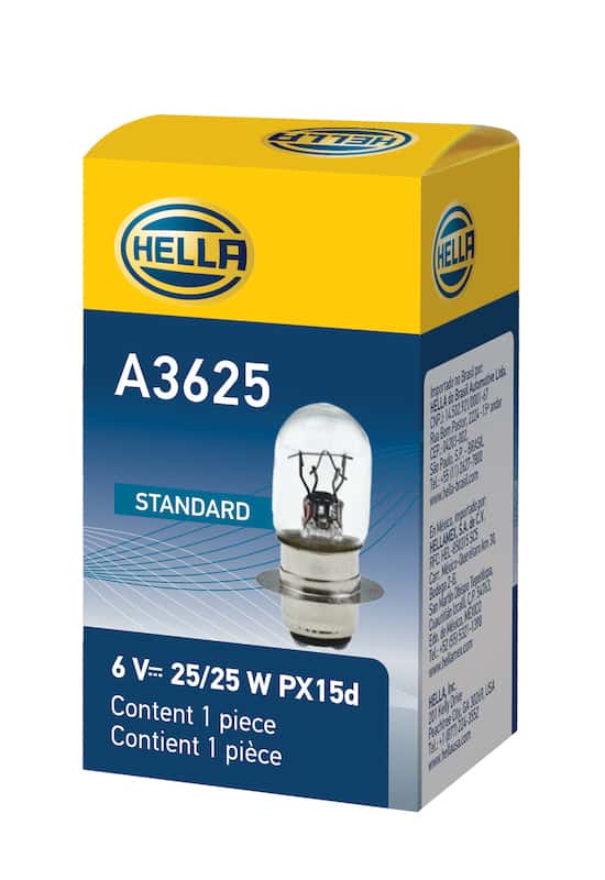 Hella — Hella Bulb 3625 6V 25/25W Px15D T6
A3625 Incan Bulb - view 9