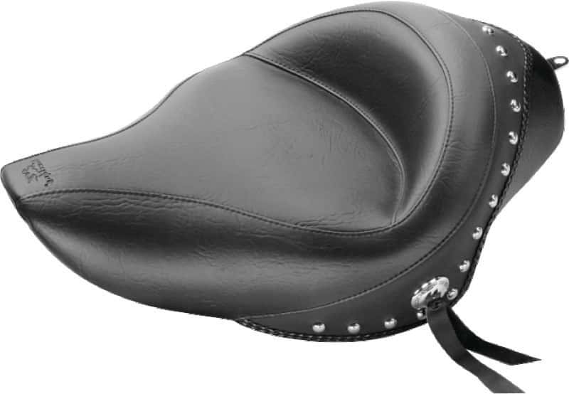Mustang Motorcycle — Mustang 04-21 Harley Sportster 4.5 Gallon Wide Touring Solo Seat w/Studs - Black - view 2