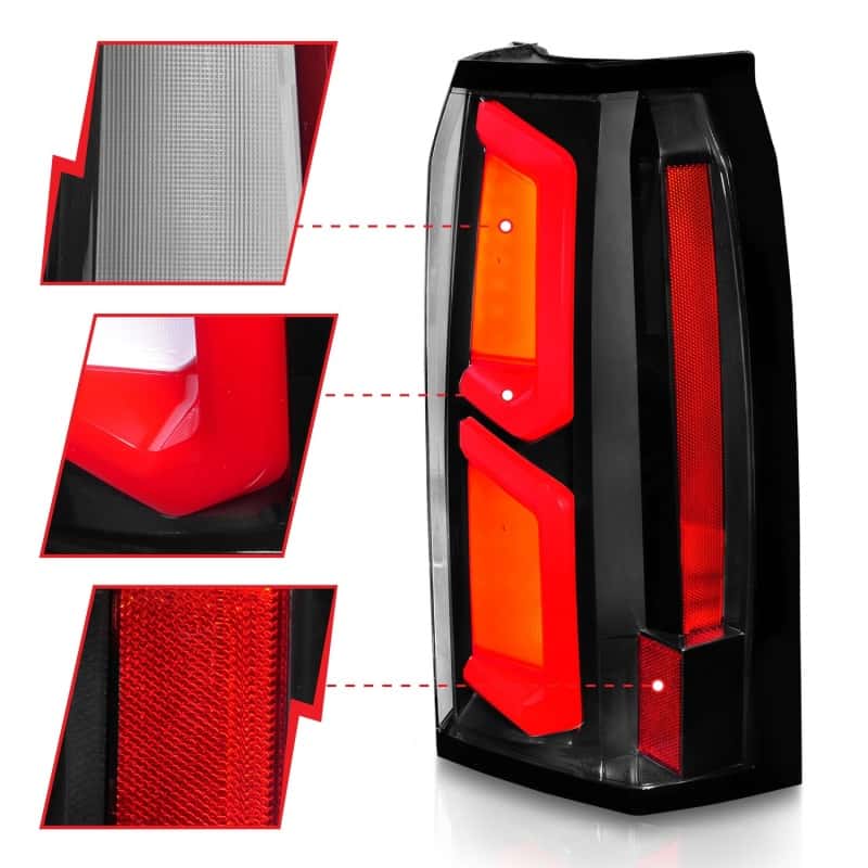 ANZO — ANZO 2015-2020 Chevrolet Tahoe LED Tail Lights w/ Light Bar Black Housing Clear Lens
Tail Light Set - view 4