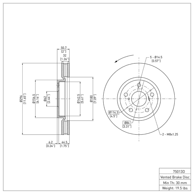 DFC — DFC 06-15 Lexus IS250 Right Front GeoSPEC Coated Rotor
DFC Brake Rotor - view 6