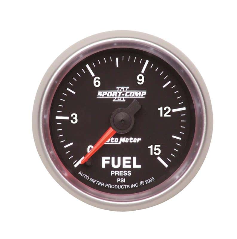 AutoMeter — Autometer Sport-Comp II 52mm 0-15 PSI Full Sweep Electronic Fuel Pressure Gauge
2-1/16in FUEL PRESS - view 2
